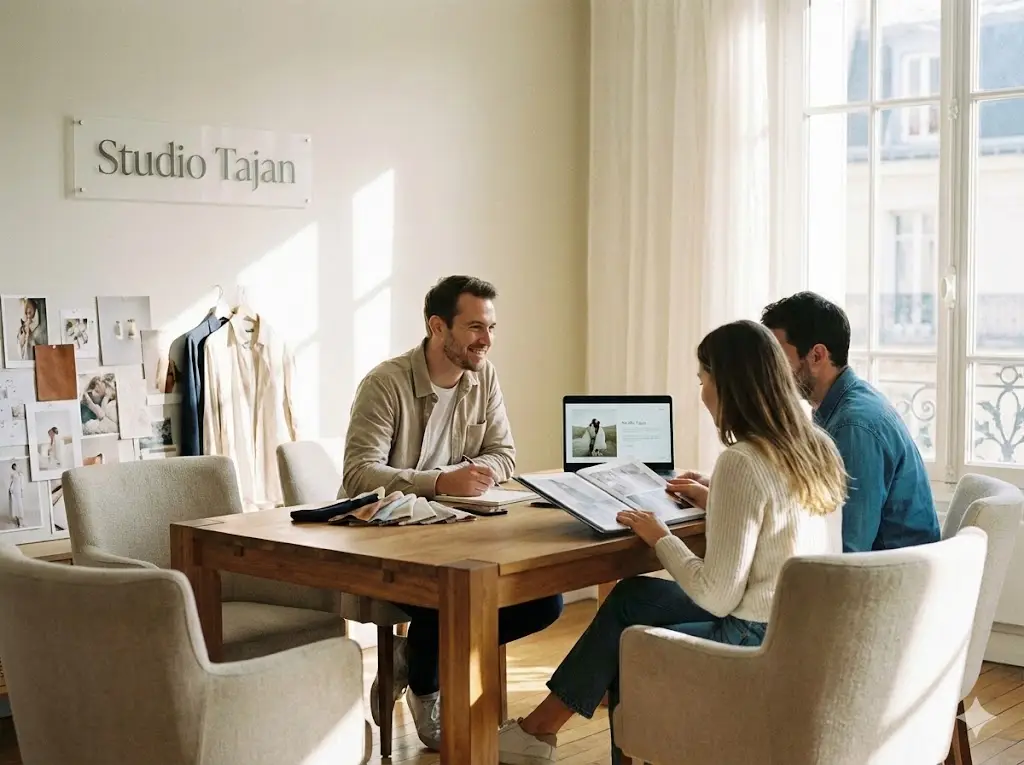 Prise de rendez-vous Studio Tajan Tarbes. Image d'illustration montrant un rendez-vous entre nos clients et nous.
